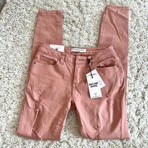 Encore - NEW Women’s / Junior’s (Sz 1) Pink/Mauve Distressed Skinny Jeans